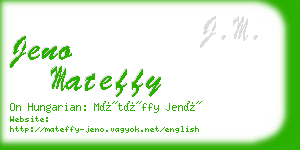 jeno mateffy business card